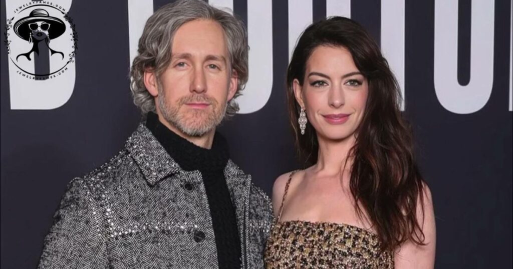 Anne Hathaway and husband Adam Shulman at a public event